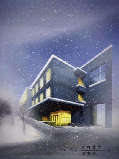 冬季雪景建筑